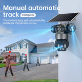 12MP 6K 3 Lens 3 Screen 4G Outdoor Solar Camera Wireless WiFi IP Cameras PIR Auto Tracking Solar Security CCTV Surveillance Cam