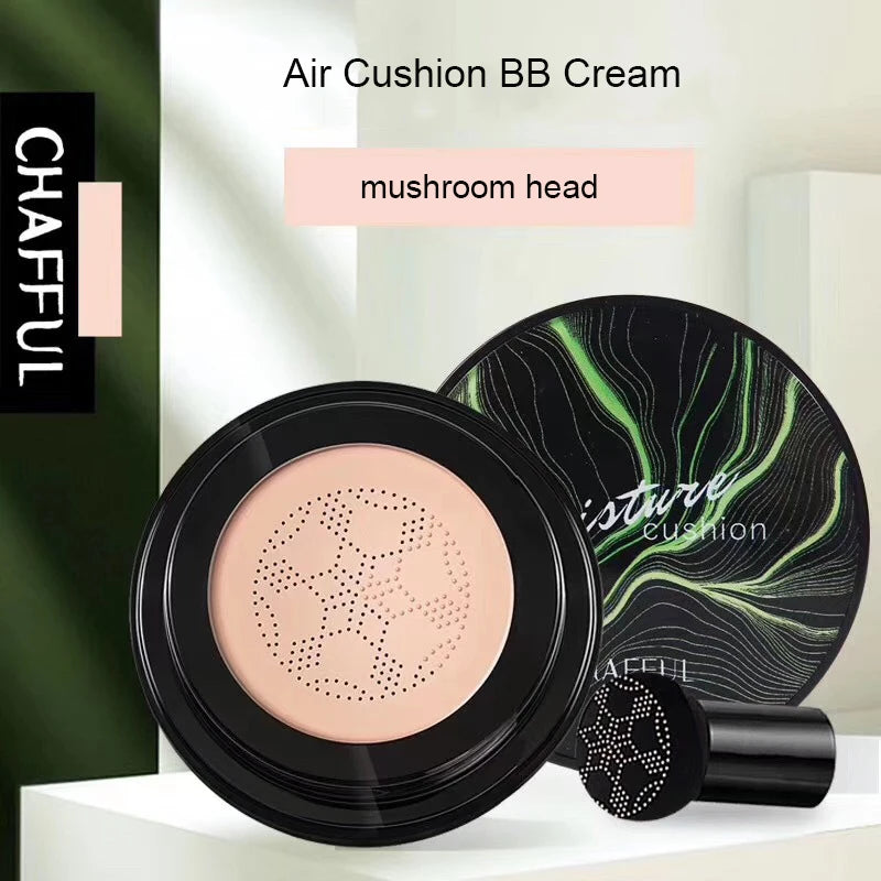 Cabeça de cogumelo almofada de ar bb creme natural hidratante fundação corretivo clareamento óleo-controle duradouro base facial maquiagem