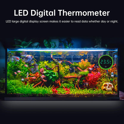 Termómetro digital inalámbrico para acuario con pantalla LED, control electrónico de temperatura del agua del tanque de peces, medidor de temperatura