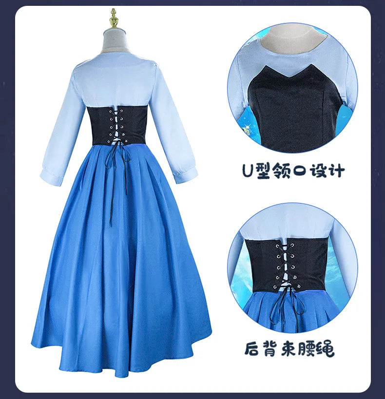 Costume Ariel Dress Gown Cosplay For Girls Women Halloween Carnival Stage Performance Wear Disguise Costumes Adult