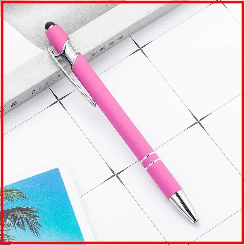 20-200 Pens Wholesale Metal Ballpoint Pen Touch Screen Pen Office School Advertising Pen Custom Logo Text Laser Engraving