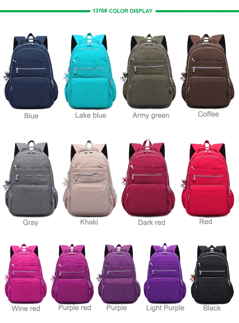 Popular Backpack Women Nylon waterproof bookbag Female Travel bagpack Climbing Packbag Multiple pockets Schoolbag Girls tote