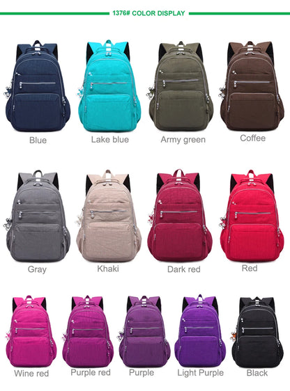 Popular Backpack Women Nylon waterproof bookbag Female Travel bagpack Climbing Packbag Multiple pockets Schoolbag Girls tote