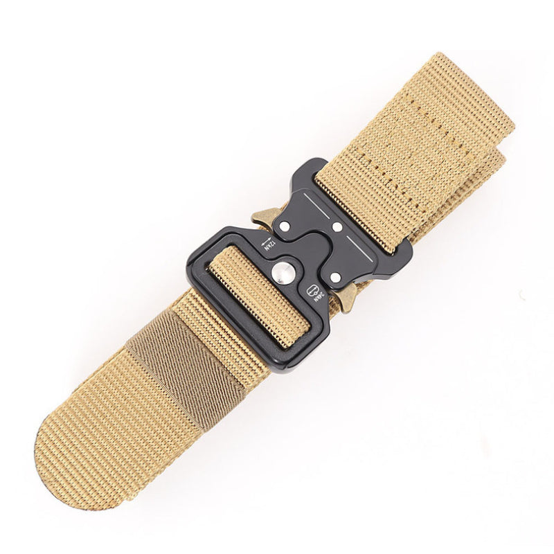 3.8X125cm - Belt Quick Release Outdoor  Metal Belt Soft Real Nylon Sports Accessories Men And Women Black Belt