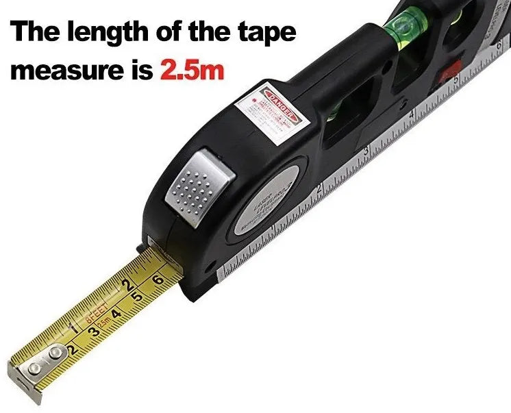 Laser Level Multipurpose Line Laser Leveler Tool Cross Line Lasers With 8FT 2.5M Standard Measure Tape and Metric Rulers