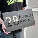 Custom Laser Cut 28/40/45cm Acrylic Modern 3D Floating House Number Sign Outdoor Street Name Waterproof Plate Matte Black White
