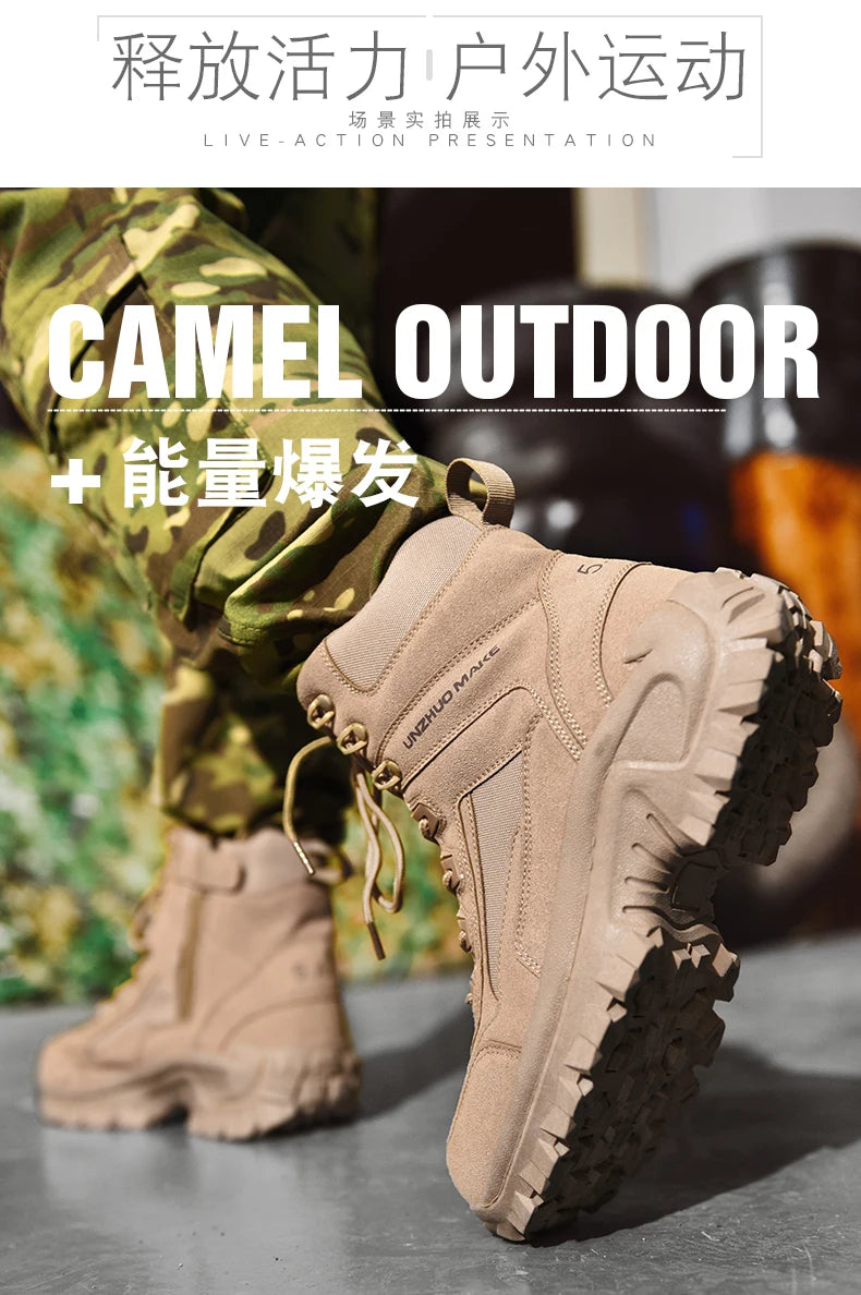 High Top Waterproof Hiking Shoes Tactical Sport Men's Shoes Male Outdoor Mountain Climbing Shoes Hunting Boots Men outdoor Boots