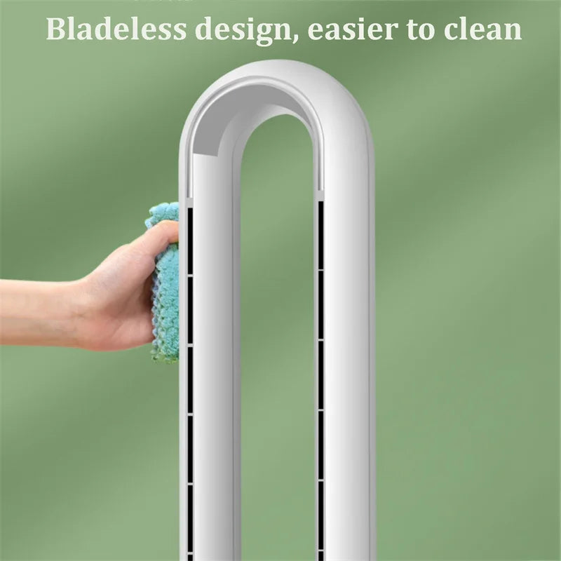 Household Bladeless Fan Wind Air Conditioner Cooling Fan Vertical Shaking Head Electric Fans Standing Fan with Remote Control