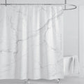 Cortina de ducha impermeable de mármol, cortina de ducha impermeable para decoración de baño, cortina de ducha impresa, lavable, con ganchos