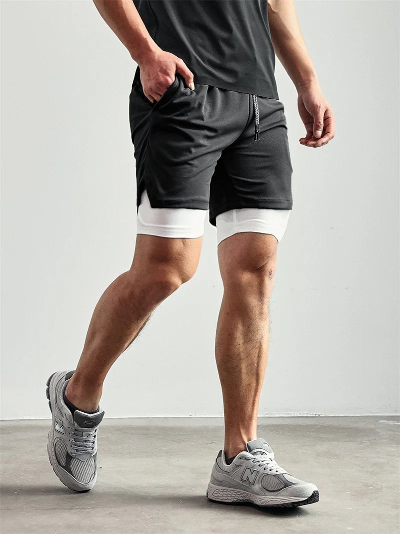 Cross Print 2 in 1 Workout Running Shorts for Men Christian Gym Performance Shorts with Phone Pocket Towel Loop Athletic Outfits