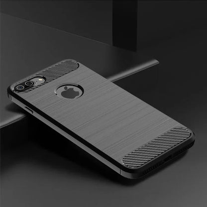 Funda para iPhone 7 8 PLus Funda de silicona TPU Parachoques a prueba de golpes Cubierta de carbono para iPhone 7 8 7P 8P 7Plus 8Plus Funda Capa Coque