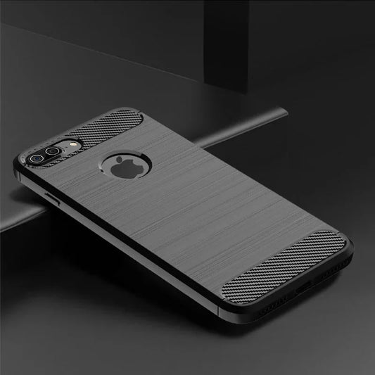 Case For iPhone 7 8 PLus Case Silicone TPU Bumper Shockproof Carbon Cover for iPhone 7 8 7P 8P 7Plus 8Plus Funda Capa Coque
