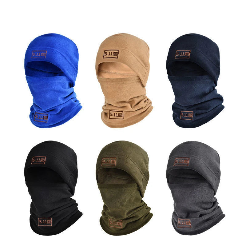 Gorro de lana coral cálido de invierno para hombre, bufanda, cuello, máscara facial de lana, unisex, táctico, militar, deportivo, bufanda, sombrero para mujer
