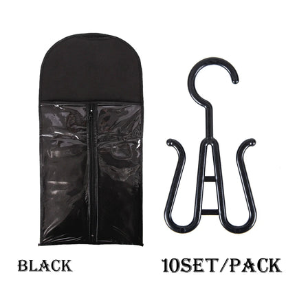 5/10 conjunto saco de armazenamento de peruca longa titular caso extensões de cabelo saco de armazenamento com cabide para peruca saco de armazenamento de extensão de cabelo com cabide