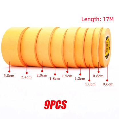 3/4/9 Rolls Model Masking Tape Fine Line DIY Cover Tape for Hobby Gundam Model Paint Tool 1/2/3/6/8/10/12/15/18/20/24/30mm