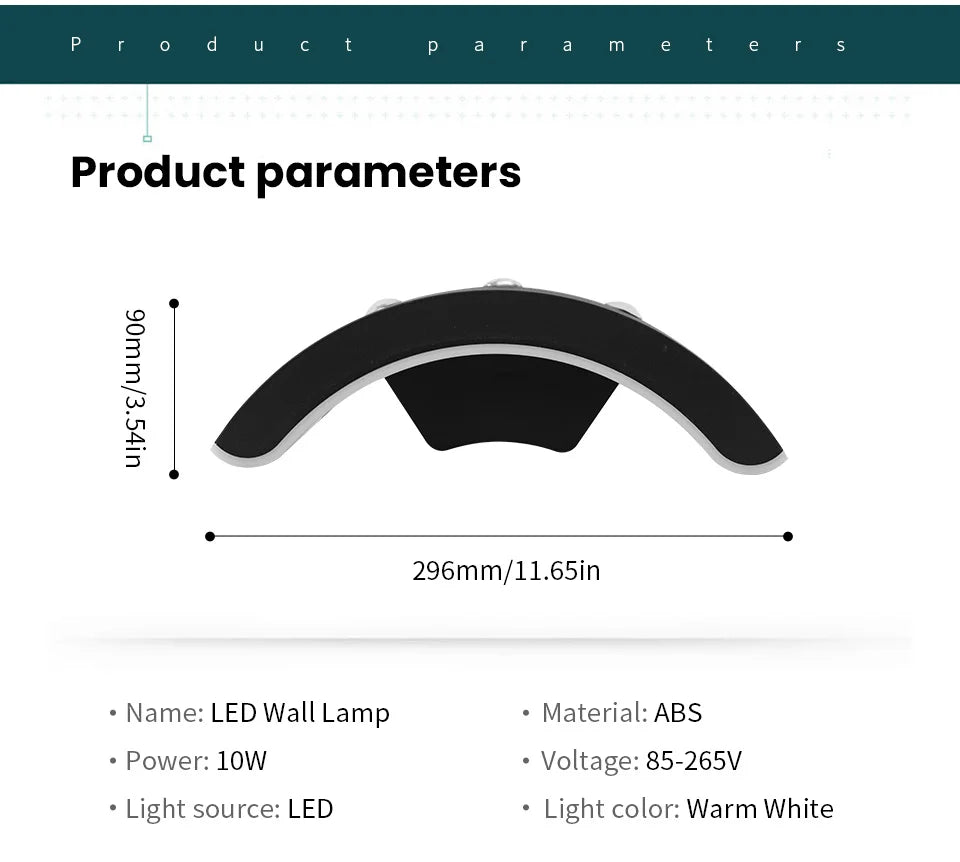 Waterproof IP66 Outdoor Wall Light 10W LED Wall Lamp Sconce Balcony Garden Decoration Lighting Lamp AC110V 220V