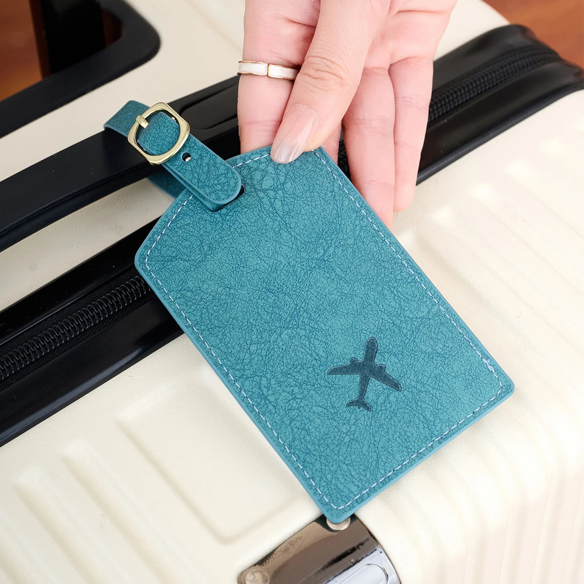 Fashionable new PU luggage tag, boarding pass for overseas travel, luggage tag, anti-loss name card, luggage tag