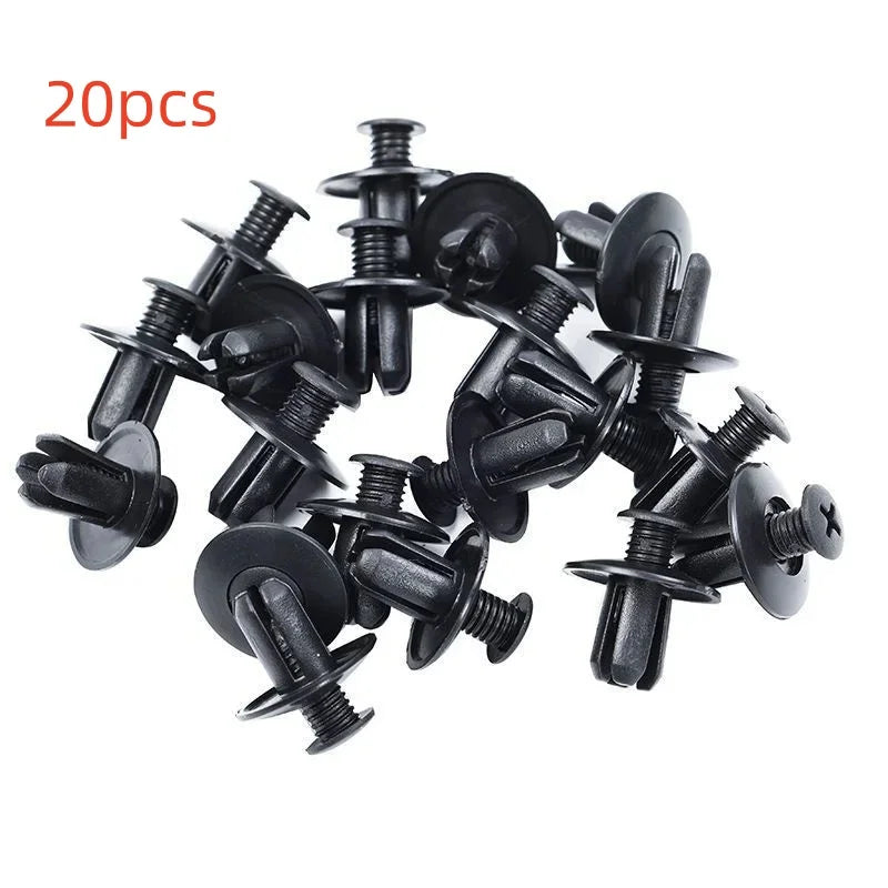 8mm Plastic Rivets Fasteners Screw Car Bumper Fender Black Rivet Car Fastener Clips for Toyota Focus Kia Nissan Yamaha