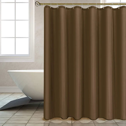 Cortina de ducha de tela sólida resistente, impermeable, para baño, tamaño largo, 230/200 cm, color negro, blanco, gris, marrón y azul.