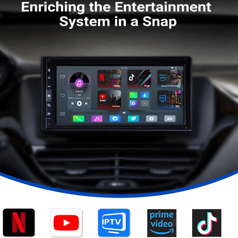 OTTOMOTION Android Ai Box Wireless CarPlay Adapter Android Auto Built in Youtube Netflix Tiktok IPTV for Car with Wired Carplay