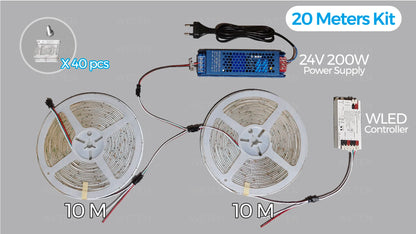 Controlador WLED ESP32 RGBIC COB LED Tira de luz Kit de cinta reactiva al sonido Música Sincronización Funciona con Alexa 24V 5 10 15 20 25 30 40 M