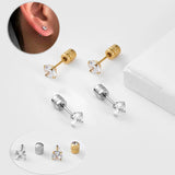 Stainless Steel Crystal Earrings for Men and Women, Non-Fading Earrings, Jewelry, 1 Pair
