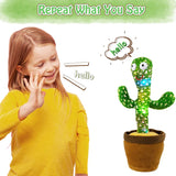 Cactus parlante interactivo para niños, juguete electrónico de peluche con forma de cactus parlante bailando, ideal como decoración para el hogar, regalo de Navidad.