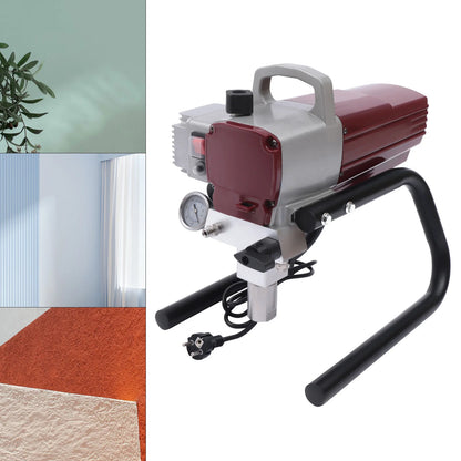 Kit de pistola pulverizadora de tinta elétrica sem ar, 1800w, pressão de pulverização ajustável com tubo para parede, teto, madeira, pintura de metal
