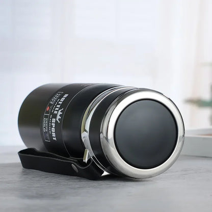 1pc Stainless Steel Thermos Portable Flask Insulated Tumbler with Rope Thermo Bottle Large Capacity Coffee Travel Mug Tea Cup