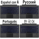 Trackpad Keyboard for Microsoft Surface Pro 3 4 5 6 7 8 9 X Backlit Russian Spanish Arabic Portuguese French Hebrew Keyboard
