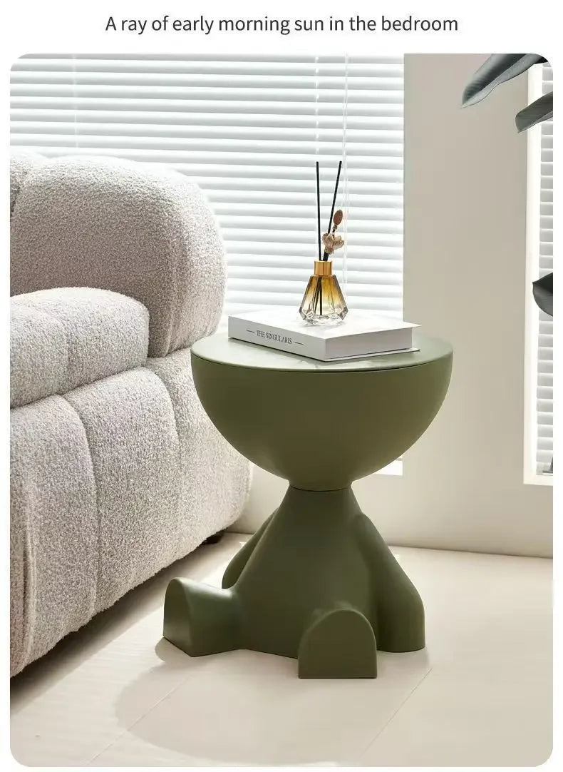 Mesa auxiliar de sofá de dibujos animados de lujo, ligera, creativa, de cabeza plana, pequeña, de plástico, para el hogar