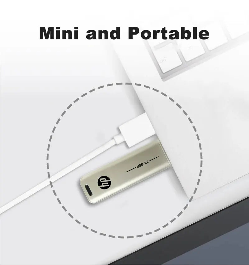 HP USB Flash Drive 3.2 32GB 64GB High Speed ​​Sticks External Storage Metal Pen Drive Creative Personality Car Music