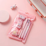 7-in-1 Stationery Set for Children: Back-to-School Gel Pen, Highlighter, Ballpoint Pen, Eternal Pencil, Tape, Eraser, Knife – Kids' Prize