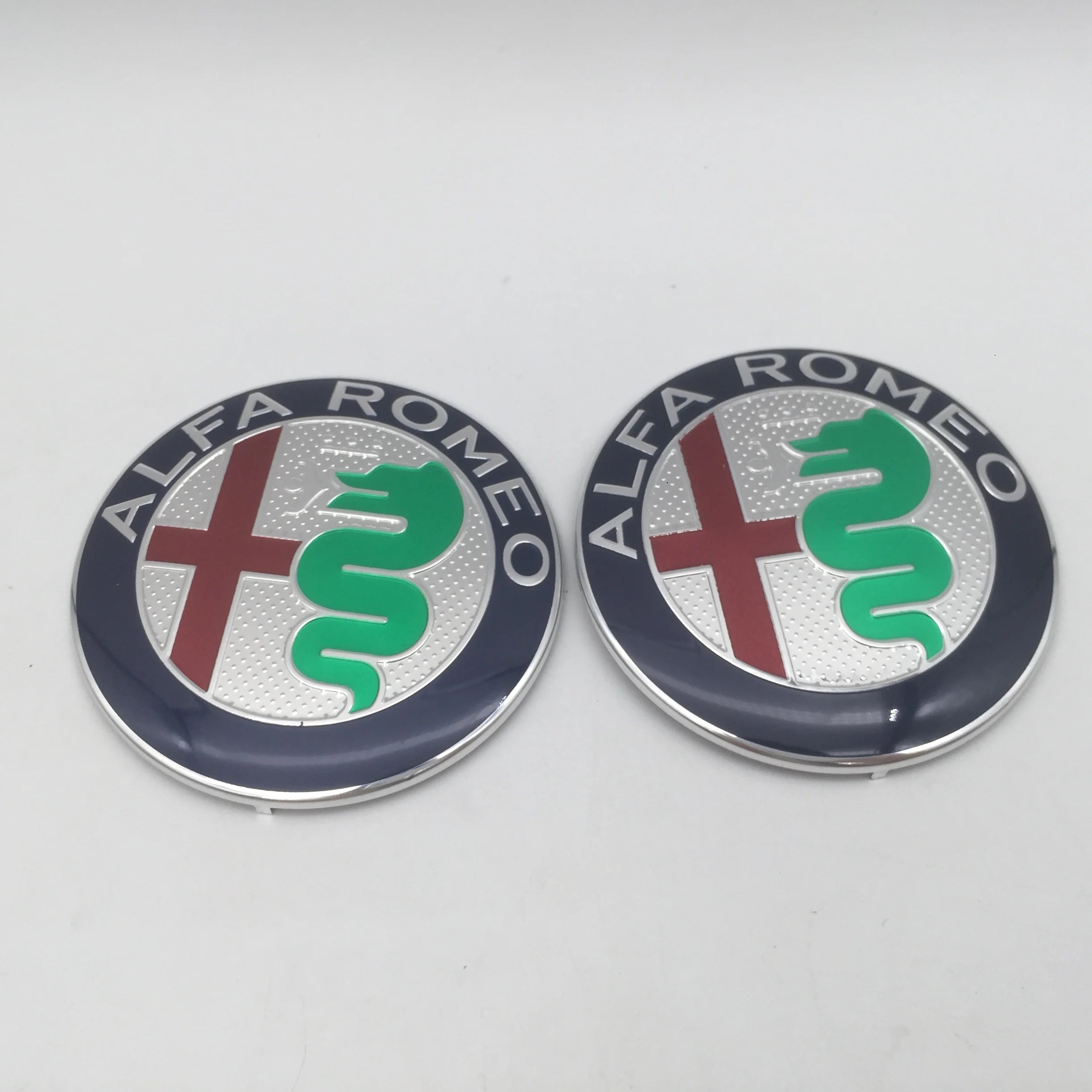 2pcs for AlfaRomeo 147 156 159 74mm Car Front Hood Emblem Bonnet Grille Sticker Rear Trunk Badge Decal Styling auto accessories