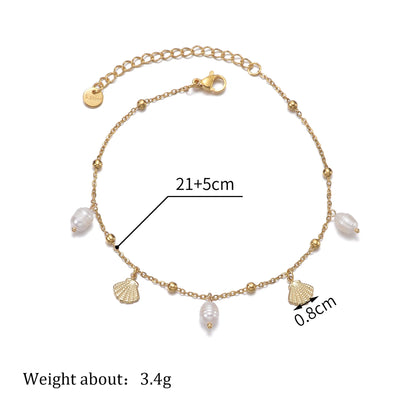 Uzone moda grânulo pingente tornozelo corrente pulseira na perna pé de aço inoxidável ajustável charme pés corrente para mulher jelwery presente