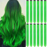 KIt 10 mechas coloridas de cabelos com clip invisível extensões sintéticas praticas