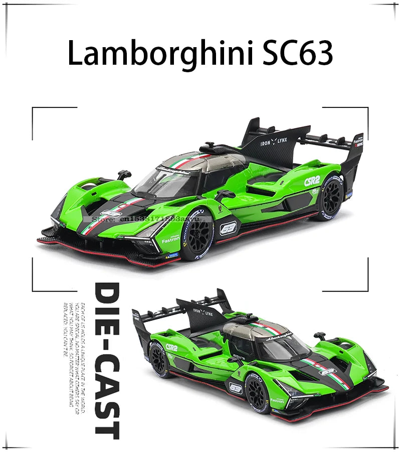 Bburago 1:43 Toyota GR Yaris Porsche Lamborghini SC63 Alloy Luxury Vehicle Diecast Pull Back Cars Model Toy Collection Gift