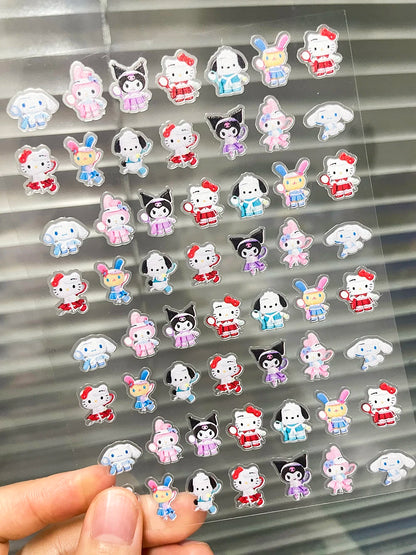 Pvc Super Mini Cartoon Game Patterns Sticker Kawaii Sanrio Kitty Self-adhesive Sticker Waterproof Luggage Tags Nail Stickers