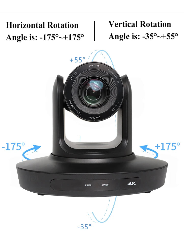 Ai-Auto Tracking 4K Conference Camera PTZ Video 10x 20x Zoom HDMI USB IP Live Streaming Camera For Business Events Youtube Obs