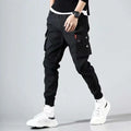 Classic Streetwear Casual Men Ribbons Harem Jogging Pants Male Slim Fit Spring Cargo Pants Multi-Pockets Women Trousers k32