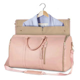 1pc Foldable Women's Travel Convenient Carry-on Clothing Bag Large PU Leather Duffel Bag Women's Business Travel Bag