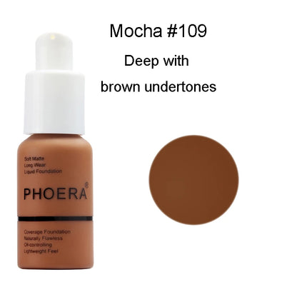 30ml phoera fundação base de maquiagem creme mineral toque branqueamento corretivo macio fosco óleo-controle ofertas quentes fundação tslm1