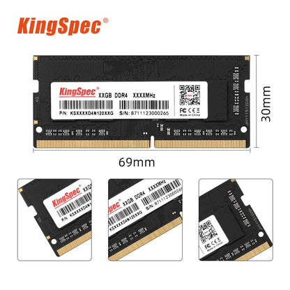 KingSpec Memoria Ram DDR4 8GB 16GB 32GB 2666 3200 RAM for Laptop Notebook Memoria RAM DDR4 1.2V Laptop RAM