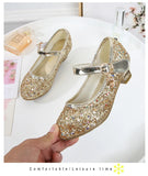 Girls Purple High Heels For Kids Princess RED Leather Shoe Footwear Children's Dress Party Wedding Shoes Round Toe 1-3CM