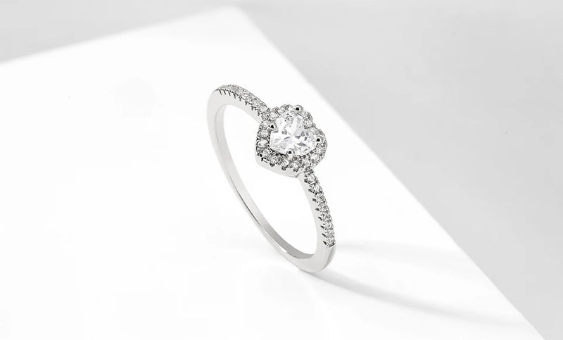 Anillos de compromiso ZAKOL con corazón rosa romántico y circonita cúbica para mujer, anillos de boda de moda con circonita cúbica AAA, joyería para regalo de San Valentín.