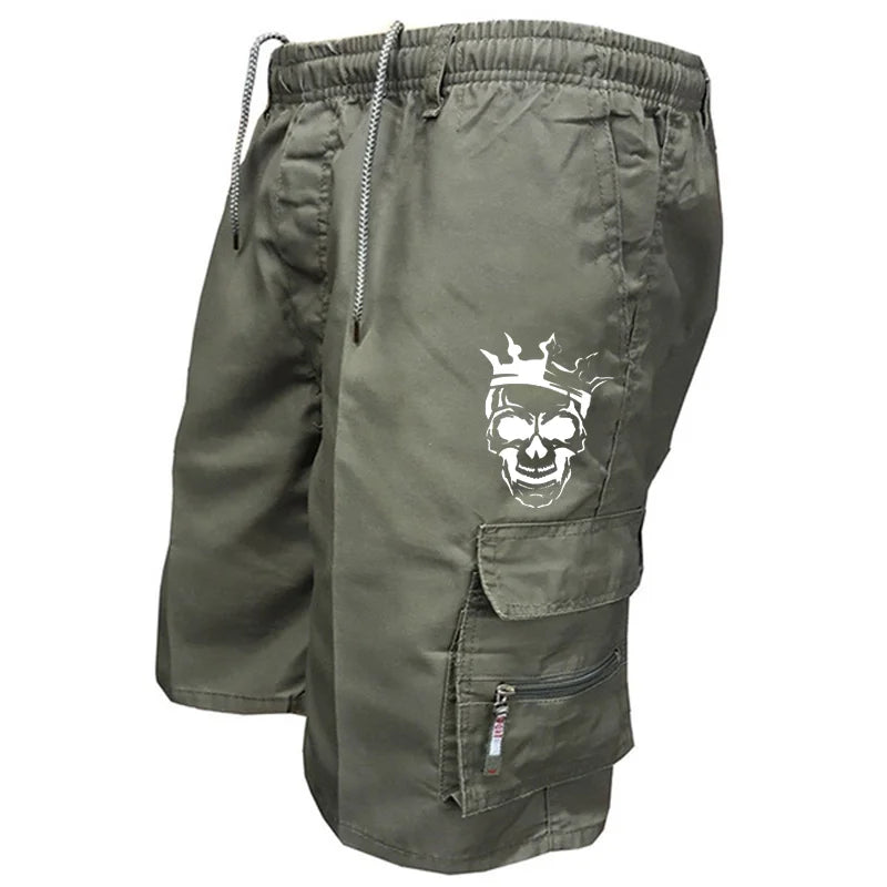 Pantalones cortos casuales multibolsillos de moda para hombre, pantalones deportivos holgados, pantalones cortos tácticos de camuflaje.