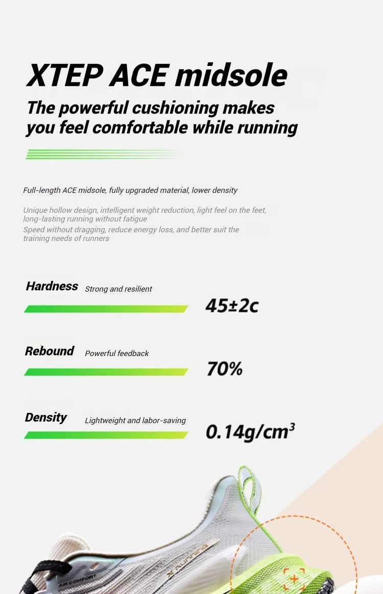 Xtep Women's Running Shoes 2000km 3.0 2025 Spring Lightweight Cushioned Wear-Resistant Training Jogging Sneakers 875118110034