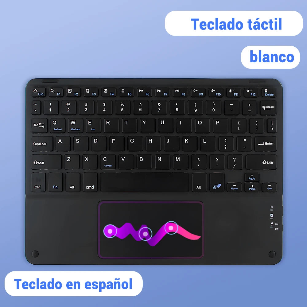 Touchpad Bluetooth Wireless Keyboard For Android iOS Samsung Xiaomi Tablet For iPad Air Pro Mini Spanish Russian Korean Keyboard