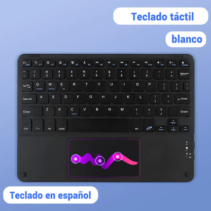 Teclado inalámbrico Bluetooth con panel táctil para Android, iOS, Samsung, Xiaomi, iPad Air Pro Mini, teclado español, ruso y coreano.