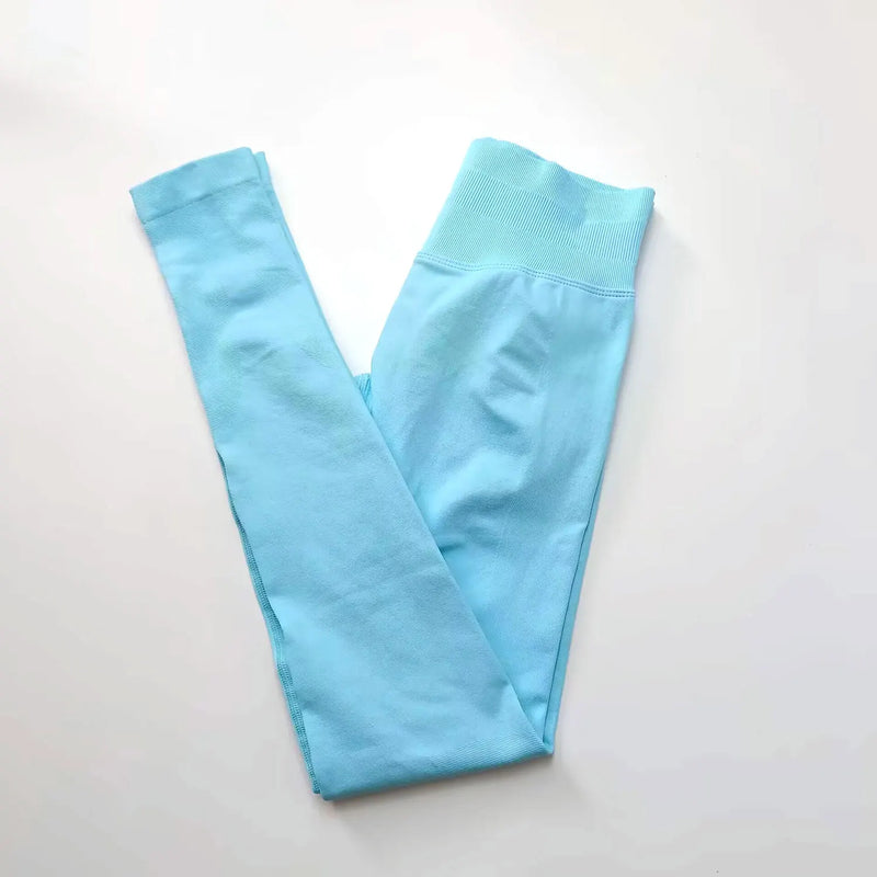 Mallas de impacto NCLAGEN para mujer, pantalones de yoga deportivos sin costuras, banda acanalada baja, ropa de gimnasio, ropa de entrenamiento, mallas ajustadas